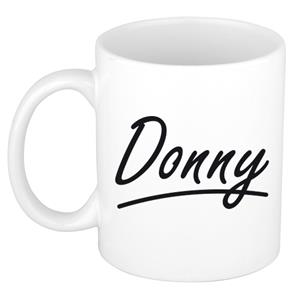 Bellatio Donny naam cadeau mok / beker met sierlijke letters - Cadeau collega/ vaderdag/ verjaardag of persoonlijke voornaam mok werknemers