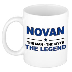 Bellatio Naam cadeau Novan - The man, The myth the legend koffie mok / beker 300 ml - naam/namen mokken - Cadeau voor o.a verjaardag/ vaderdag/ pensioen/ geslaagd/ bedankt