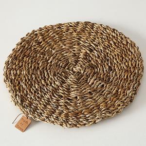 6x Placemats rond zeegras handgemaakt 40 cm - Natuurlijke placemats/onderleggers tafeldecoratie - Tafel dekken