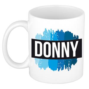 Bellatio Donny naam cadeau mok / beker met verfstrepen - Cadeau collega/ vaderdag/ verjaardag of als persoonlijke mok werknemers