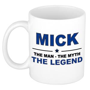 Bellatio Naam cadeau Mick - The man, The myth the legend koffie mok / beker 300 ml - naam/namen mokken - Cadeau voor o.a verjaardag/ vaderdag/ pensioen/ geslaagd/ bedankt
