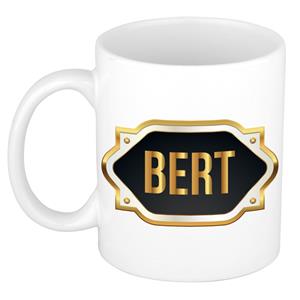 Bellatio Bert naam cadeau mok / beker met gouden embleem - kado verjaardag/ vaderdag/ pensioen/ geslaagd/ bedankt