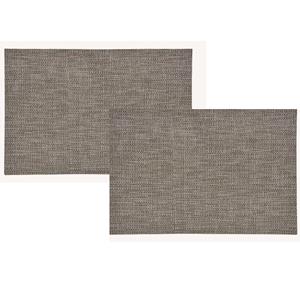 Bellatio 6x Rechthoekige placemats lurex bruin/goud - Kunststof - 45 x 30 cm - Onderleggers