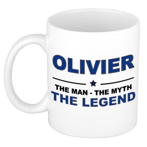 Bellatio Naam cadeau Olivier - The man, The myth the legend koffie mok / beker 300 ml - naam/namen mokken - Cadeau voor o.a verjaardag/ vaderdag/ pensioen/ geslaagd/ bedankt