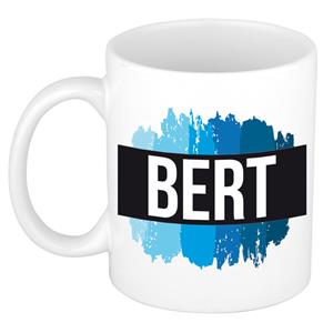 Bellatio Bert naam cadeau mok / beker met verfstrepen - Cadeau collega/ vaderdag/ verjaardag of als persoonlijke mok werknemers