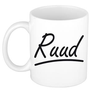 Bellatio Ruud naam cadeau mok / beker met sierlijke letters - Cadeau collega/ vaderdag/ verjaardag of persoonlijke voornaam mok werknemers