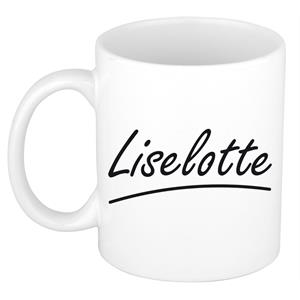 Bellatio Liselotte naam cadeau mok / beker sierlijke letters - Cadeau collega/ moederdag/ verjaardag of persoonlijke voornaam mok werknemers