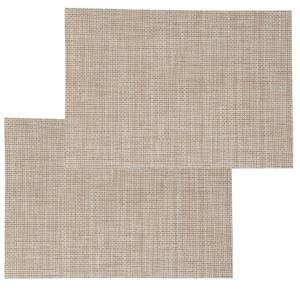 Secret De Gourmet Set van 6x stuks placemats lichtbruin uni - texaline - 50 x 35 cm - Onderleggers