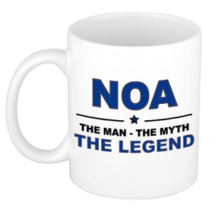 Bellatio Naam cadeau Noa - The man, The myth the legend koffie mok / beker 300 ml - naam/namen mokken - Cadeau voor o.a verjaardag/ vaderdag/ pensioen/ geslaagd/ bedankt
