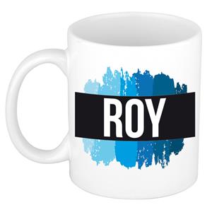 Bellatio Roy naam cadeau mok / beker met verfstrepen - Cadeau collega/ vaderdag/ verjaardag of als persoonlijke mok werknemers