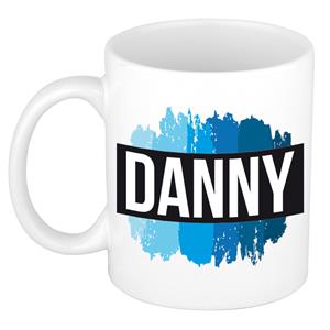 Bellatio Danny naam cadeau mok / beker met verfstrepen - Cadeau collega/ vaderdag/ verjaardag of als persoonlijke mok werknemers
