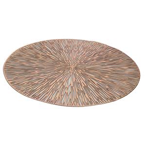 Bellatio 6x stuks rRonde placemats goud geponst 38 cm - Tafeldecoratie - Borden onderleggers van kunststof