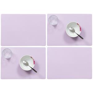 Wicotex Set van 8x stuks stevige luxe Tafel placemats Plain lila paars 30 x 43 cm - Met anti slip laag en Teflon coating toplaag