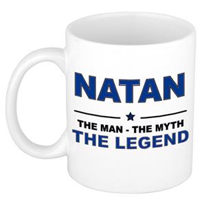 Bellatio Naam cadeau Natan - The man, The myth the legend koffie mok / beker 300 ml - naam/namen mokken - Cadeau voor o.a verjaardag/ vaderdag/ pensioen/ geslaagd/ bedankt