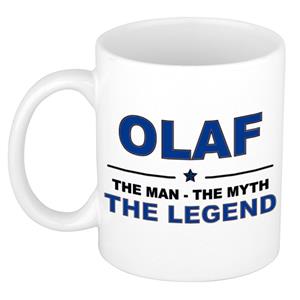 Bellatio Naam cadeau Olaf - The man, The myth the legend koffie mok / beker 300 ml - naam/namen mokken - Cadeau voor o.a verjaardag/ vaderdag/ pensioen/ geslaagd/ bedankt