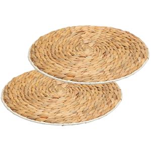 Secret De Gourmet Set van 4x stuks placemats zeegras naturel - 35 cm - Onderleggers