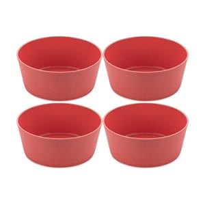KOZIOL Schale »2er-Set Connect Bowl Nature Coral, 400 ml«, Kunststoff-Holz-Mix, (Set, 2-tlg), stapelbar