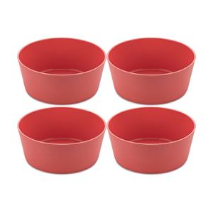 KOZIOL Schale »2er-Set Connect Bowl Nature Coral, 400 ml«, Kunststoff-Holz-Mix, (Set, 2-tlg), stapelbar