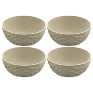 KOZIOL Schale »Club Bowl 4er-Set Nature Desert Sand, 700 ml«, Kunststoff-Holz-Mix, (Set, 4-tlg), outdoor-geeignet