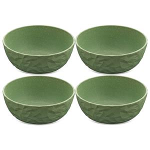 KOZIOL Schale »Club Bowl 4er-Set Nature Leaf Green, 700 ml«, Kunststoff-Holz-Mix, (Set, 4-tlg), outdoor-geeignet