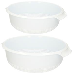 Forte Plastics kunststof keuken vergieten 2x combiset wit 27 x 10 cm en 23 x 9 cm -