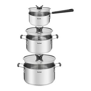 Tefal Topf-Set »G7376S Opti'Space«, Edelstahl (Set, 6-tlg), Thermo-Fusion-Boden, für alle Herdarten inkl. Induktion