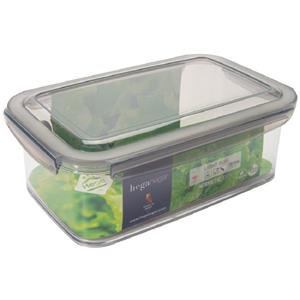 Hega Hogar 1x Voorraad/vershoudbakjes 1,9 Liter Transparant/grijs Plastic 24 X 15 Cm - Vershoudbakjes