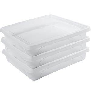 Hega Hogar 3x Voorraad/vershoudbakjes Laag 1,5 Liter Transparant 24 X 20 X 5 Cm - Vershoudbakjes