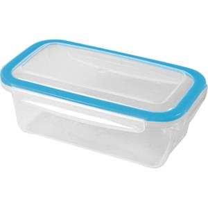 Hega Hogar 3x Voorraad/vershoudbakjes 0,75 Liter Transparant/blauw Plastic - Vershoudbakjes