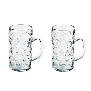 Santex 2x Bierpullen/bierglazen Halve Liter/50 Cl/500 Ml Van Onbreekbaar Kunststof - Bierglazen