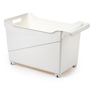 Forte Plastics Kunststof Trolley Wit Op Wieltjes L45 X B24 X H27 Cm - Opberg Trolley