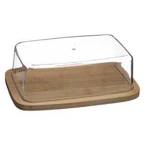 Orange85 Botervloot Met Deksel - Bamboe - 19x12,5x6,5 Cm - Rechthoekig - Boterschaal