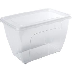 1x Voorraad/vershoudbakje Hoog/diep 1,5 Liter Transparant 18 X 12 X 12 Cm - Vershoudbakjes