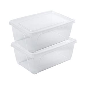 Hega Hogar 2x Voorraad/vershoudbakjes Hoog/diep 0,5 Liter Transparant 15 X 10 X 6 Cm - Vershoudbakjes