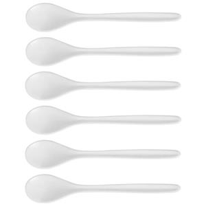 6x Witte Koffielepels/theelepels Kunststof 13 Cm - Theelepels