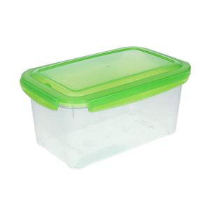 Hega Hogar 1x Voorraad/vershoudbakje 2,5 Liter Transparant/groen Plastic - Vershoudbakjes