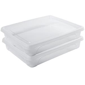 Hega Hogar 2x Voorraad/vershoudbakjes Laag 1,5 Liter Transparant 24 X 20 X 5 Cm - Vershoudbakjes