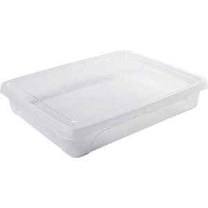 1x Voorraad/vershoudbakje Laag 1,5 Liter Transparant 24 X 20 X 5 Cm - Vershoudbakjes