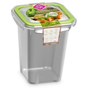 Hega Hogar 3x Voorraad/vershoudbakjes 0,75 Liter Transparant/groen Plastic - Vershoudbakjes