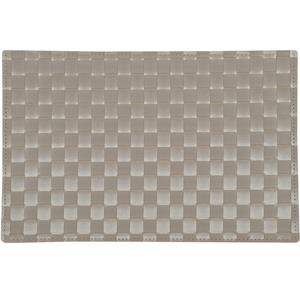 2x Rechthoekige Onderleggers/placemats Voor Borden Taupe Gevlochten 30 X 43 Cm - Placemats