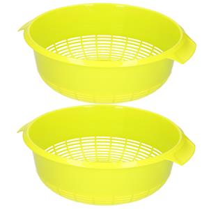 Forte Plastics set van 2x stuks kunststof keuken vergiet van 27 x 10 cm groen -