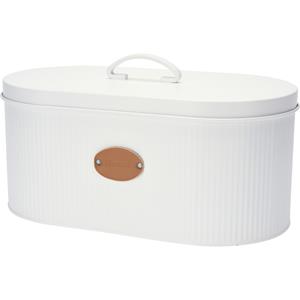 ℃Excellent houseware Luxe Witte Broodtrommel Van Metaal 33 X 18 X 15 Cm - Broodtrommels