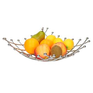 Excellent Houseware Fruitmand/fruitschaal chroom vierkant 32 x 32 cm -