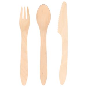 18x Stuks Houten Wegwerp Bestek Set 18-19 Cm Bio/eco/milieubewust essen