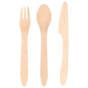 Ecoecho 18x Stuks Houten Wegwerp Bestek Set 18-19 Cm Bio/eco/milieubewust essen