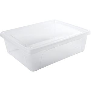 1x Voorraad/vershoudbakje Laag 2,5 Liter Transparant 24 X 20 X 8 Cm - Vershoudbakjes