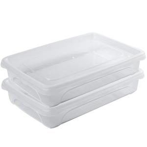 Hega Hogar 2x Voorraad/vershoudbakjes Laag 0,5 Liter Transparant 18 X 12 X 4 Cm - Vershoudbakjes