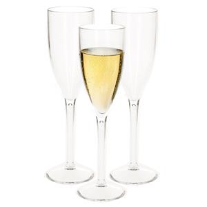 4x Stuks Onbreekbaar Champagne/prosecco Flute Glas Transparant Kunststof 15 Cl/150 Ml - Champagneglazen