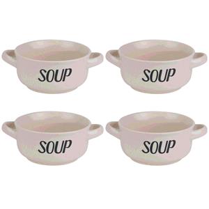 Cosy and Trendy 8x Creme Soepkommetjes Van Aardewerk 13,5 Cm 470 Ml - Kommetjes