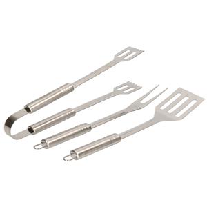 Alpina Barbecue/bbq Gereedschap 3-delige Set 33 Cm Van Rvs - Barbecuegereedschapset